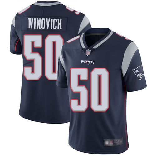 New England Patriots Football #50 Vapor Limited Navy Blue Men Chase Winovich Home NFL Jersey